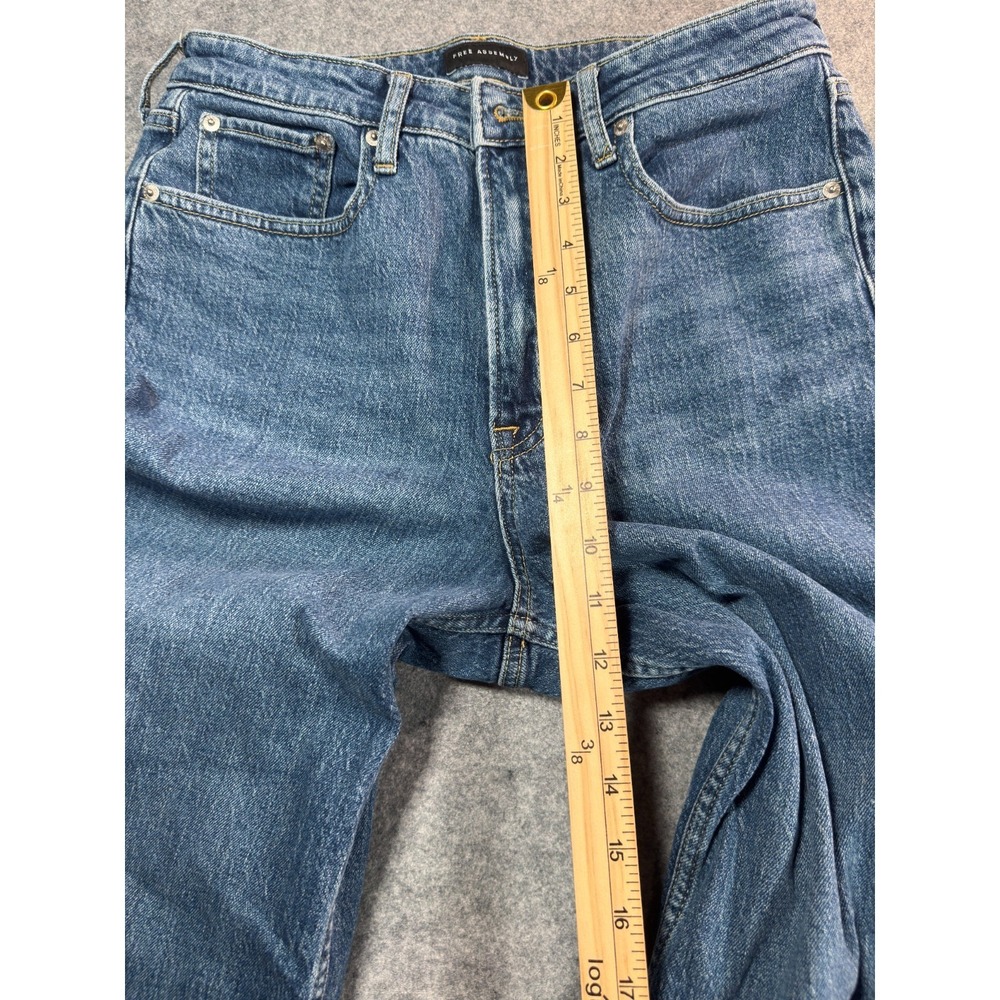 Lot Of 2 Free Assembly Jeans Womens 12 Blue Denim Preppy High Rise Straight Leg - Picture 4 of 8